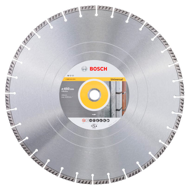 Диск алмазный по бетону и кирпичу Bosch Stf Universal 450x25.4мм (074) — Фото 2